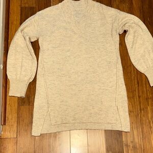 Women's Cream V-Neck Sweater